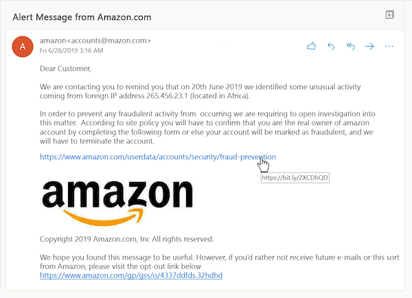 phishing email